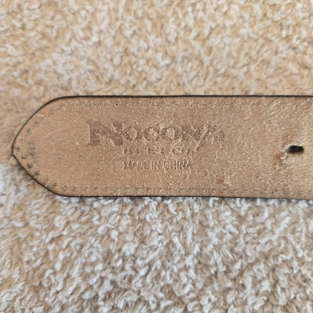 NOCONA Belt Co Unisex Sz 40 Western Beaded Leather Silver Buckle Belt Rodeo
